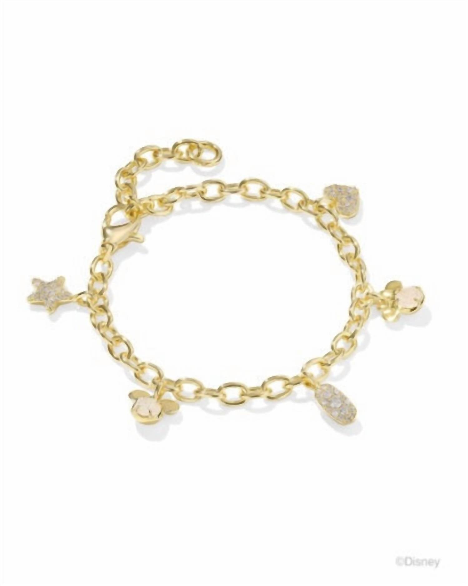 Kendra Scott Women's Mickey Minnie Charm Bracelet in gold iridescent white mix - women's jewelry