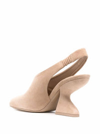Salvatore Ferragamo Women's F-heel 100mm Slingback Pumps in beige - women's heels - view 35