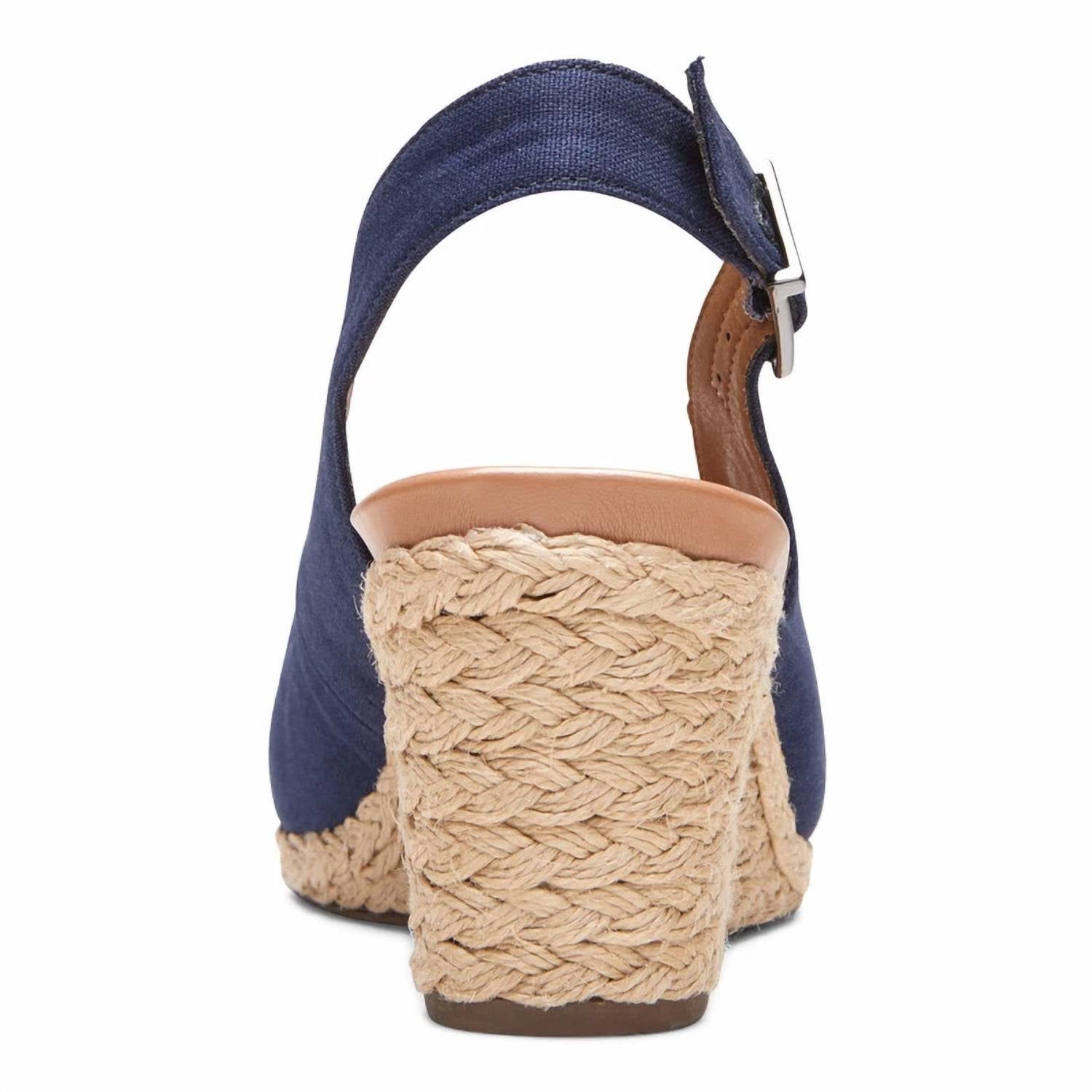 VIONIC Women's Carolina Slingback Wedge Shoes in navy - women's shoe - view 4