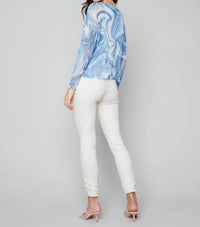 Charlie B - Mesh Crinkle Top