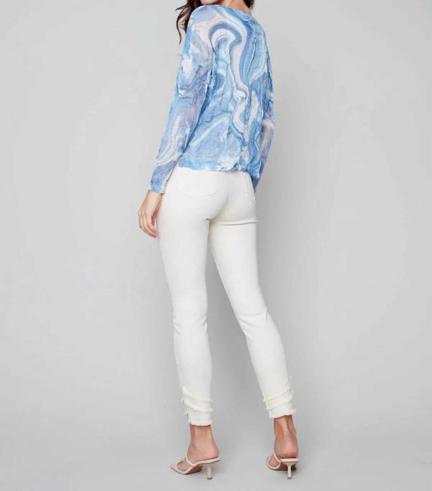 Charlie B - Mesh Crinkle Top
