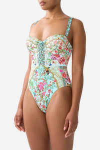 Camilla - Lace Up Underwire Moulded Cup One Piece