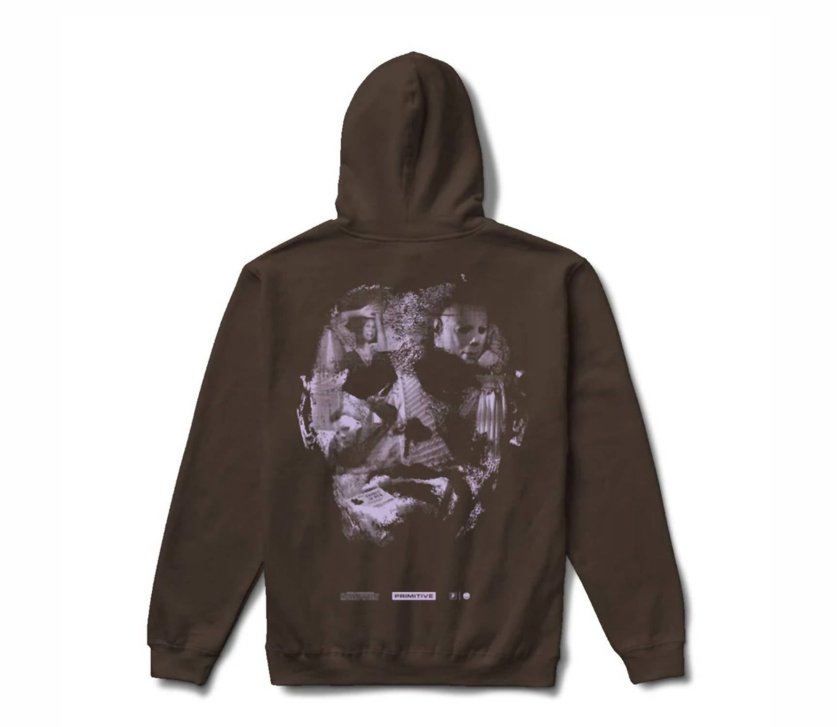 Primitive Unisex - Halloween Scenes Pullover Hoodie in brown - men's shirt - detail view
