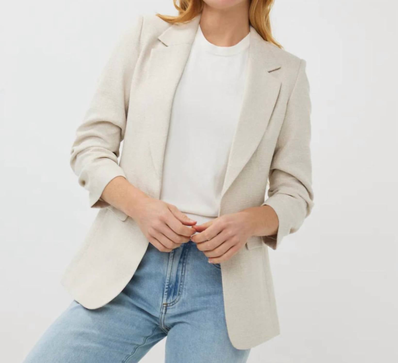 Esqualo - Esqualo Sand Linen Look Blazer