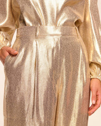 Ramy Brook - Izzy Silk Lamé Wide Leg Pants