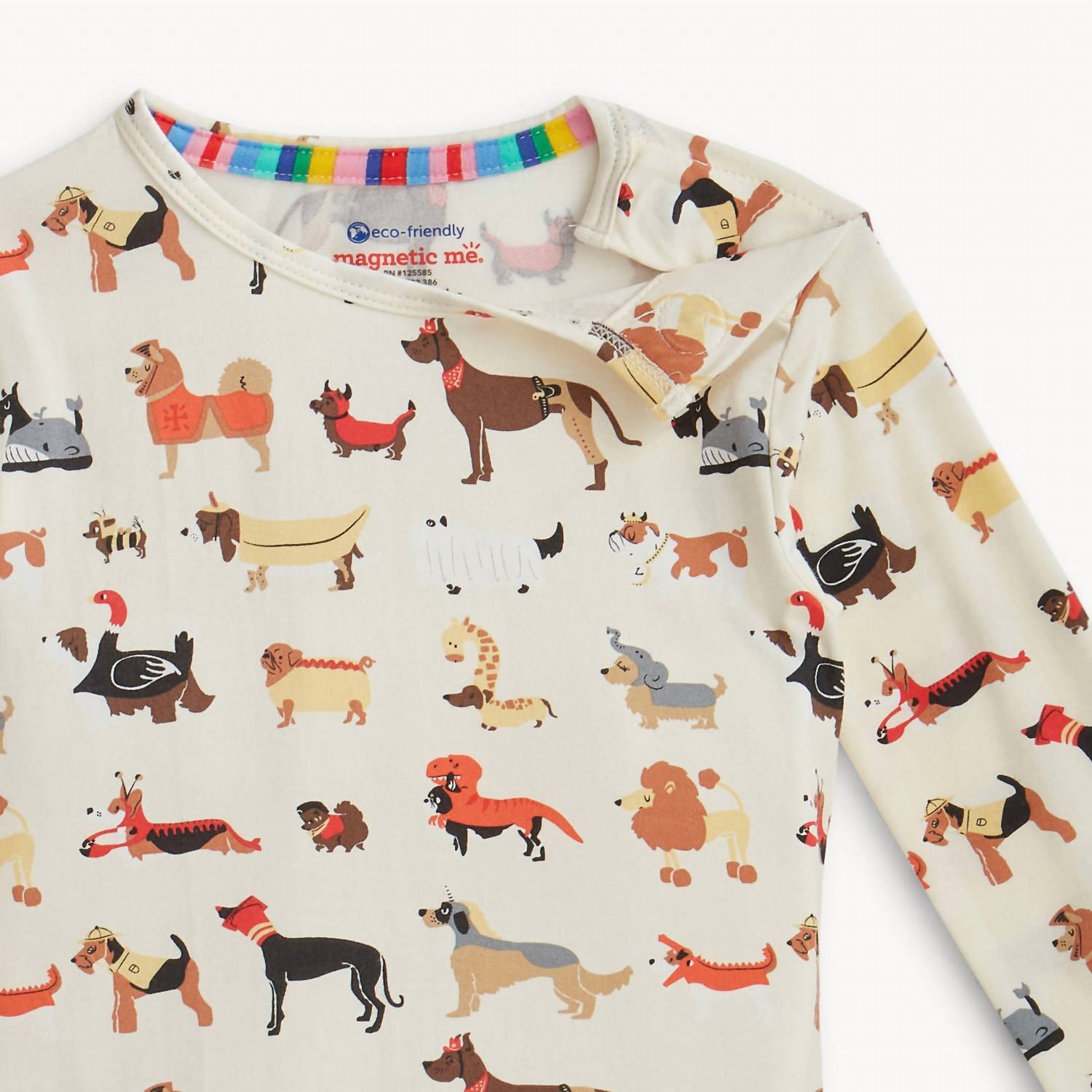 magnetic me Kid's Magnetic Pajama Set in in dognito - kids' sleepwear - detail view