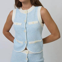 Central Park West - Celeste Tweed Yarn Vest