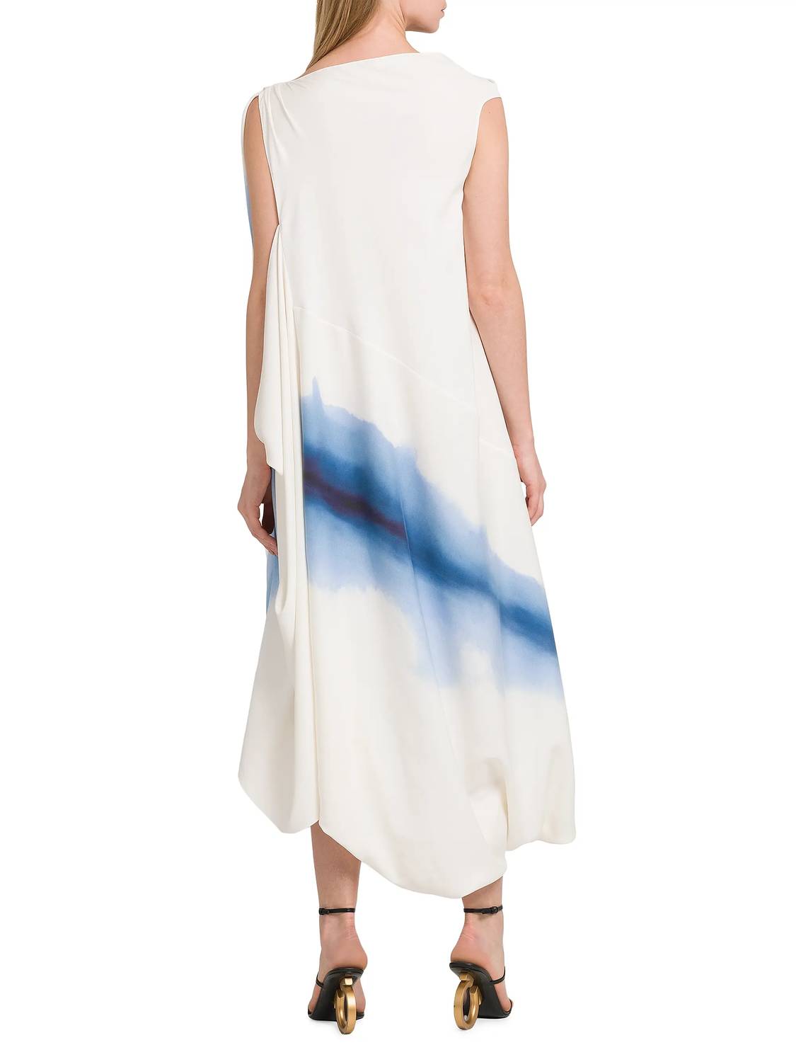 Salvatore Ferragamo - Degrade-Print Draped High-Low Dress