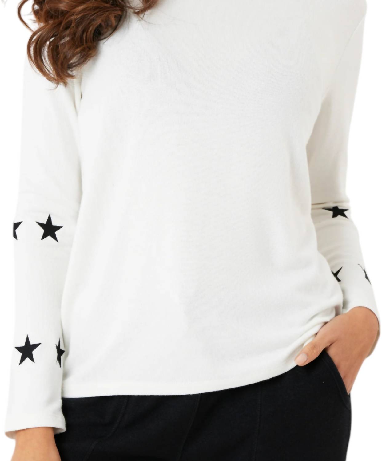 French Kyss - Star Sleeve Round Neck Top
