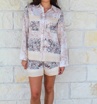 Listicle - Champagne Floral Top