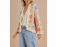 J.Nna - Flower Power 3D Crochet Cardigan