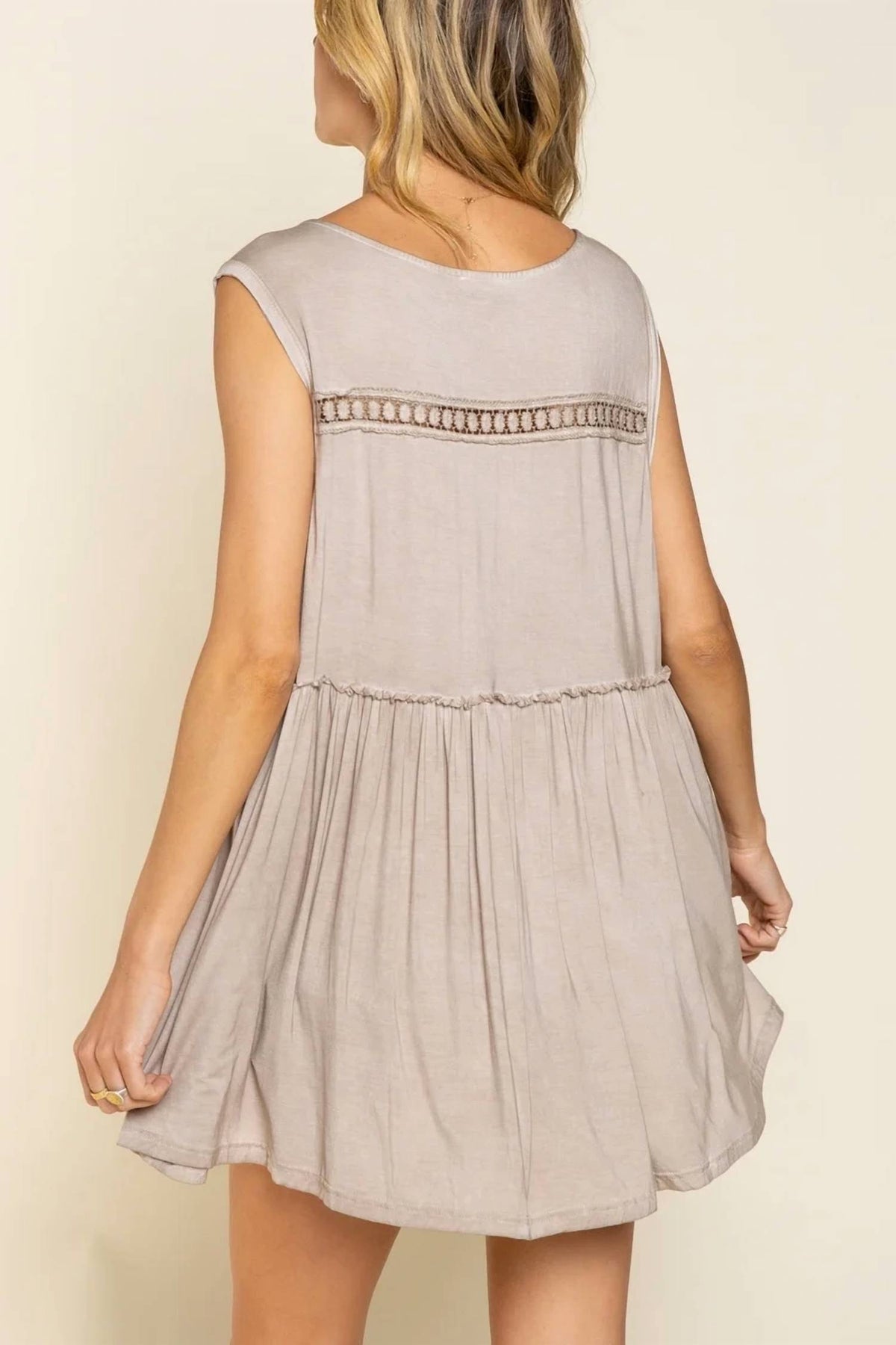 Pol - Hailey Lace Trim Baby Doll Top