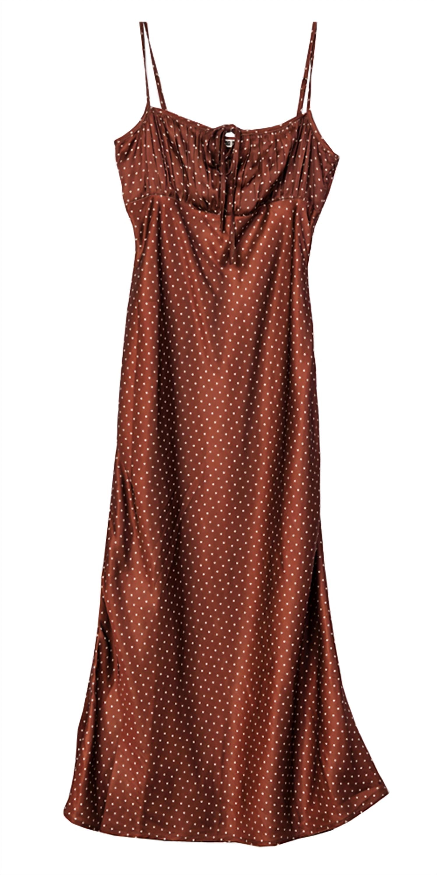 CIAO LUCIA Leo Satin Midi Dress in siena - women's dress - view 4