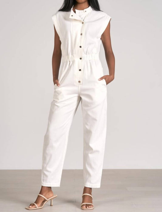 Elan - Women's Denim Sleeveless Jumpsuit