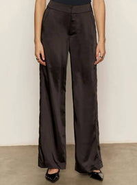 Sanctuary Modern Satin Trouser in black 1 - women's pants