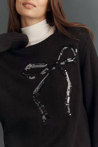 Beach Riot Jolene Bow Sweater in black - women's sweater - alternate view