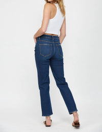 Mica Denim - Monfil Super High Wedge Straight Leg Jeans