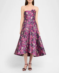 Theia - Carolina Strapless Midi Dress
