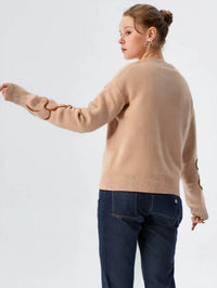 Miss Sparkling - Floral Pattern Knit Sweater