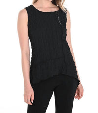 Frank Lyman - Bubble Jacquard Zip Detail Sleeveless Top