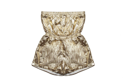 Mia - Girls Metallic Tube Romper