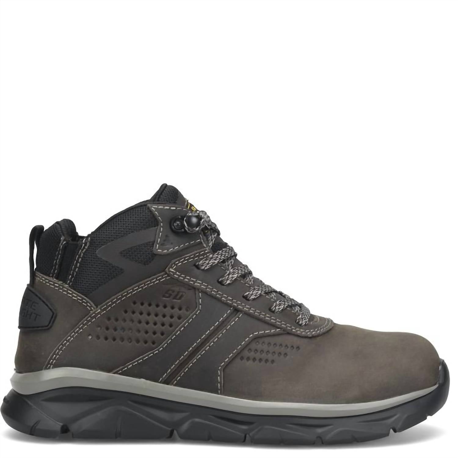Carolina Men's Fly Weight Mid Composite Safety Toe Hiker Shoes in black - men's boots - detail view