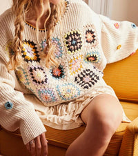 Echo - Crochet Cropped Sweater
