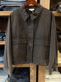 entro Women's Classic Jean jacket in black - women's jacket - detail view