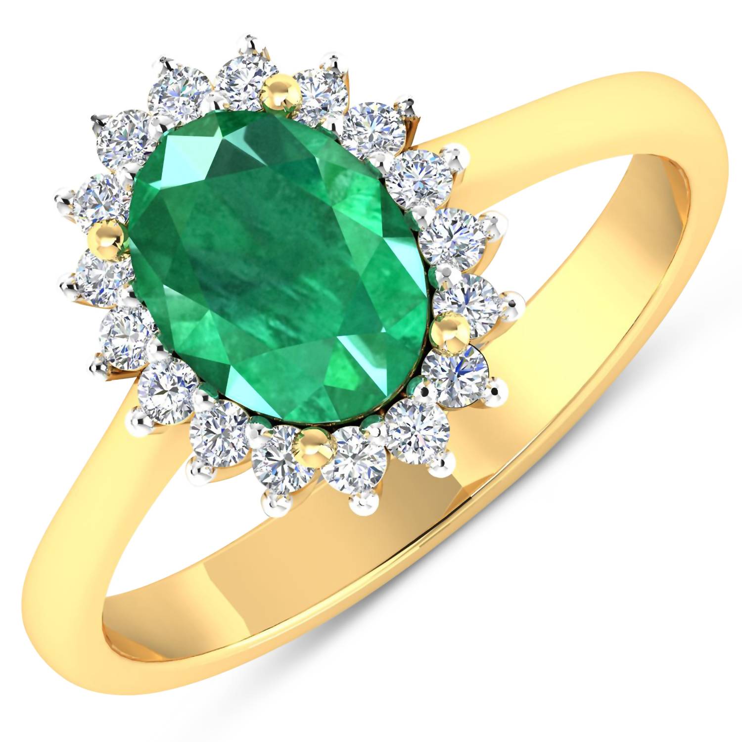 Diana M Jewels - Women's Oval Natural Zambian Emerald Fashion Ring (1.87 Ct) - Classic