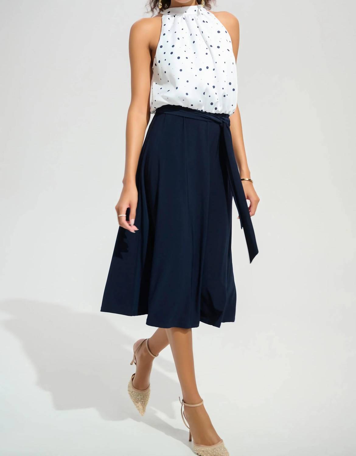 Joseph Ribkoff - Polka Dot Blouson Midi Dress