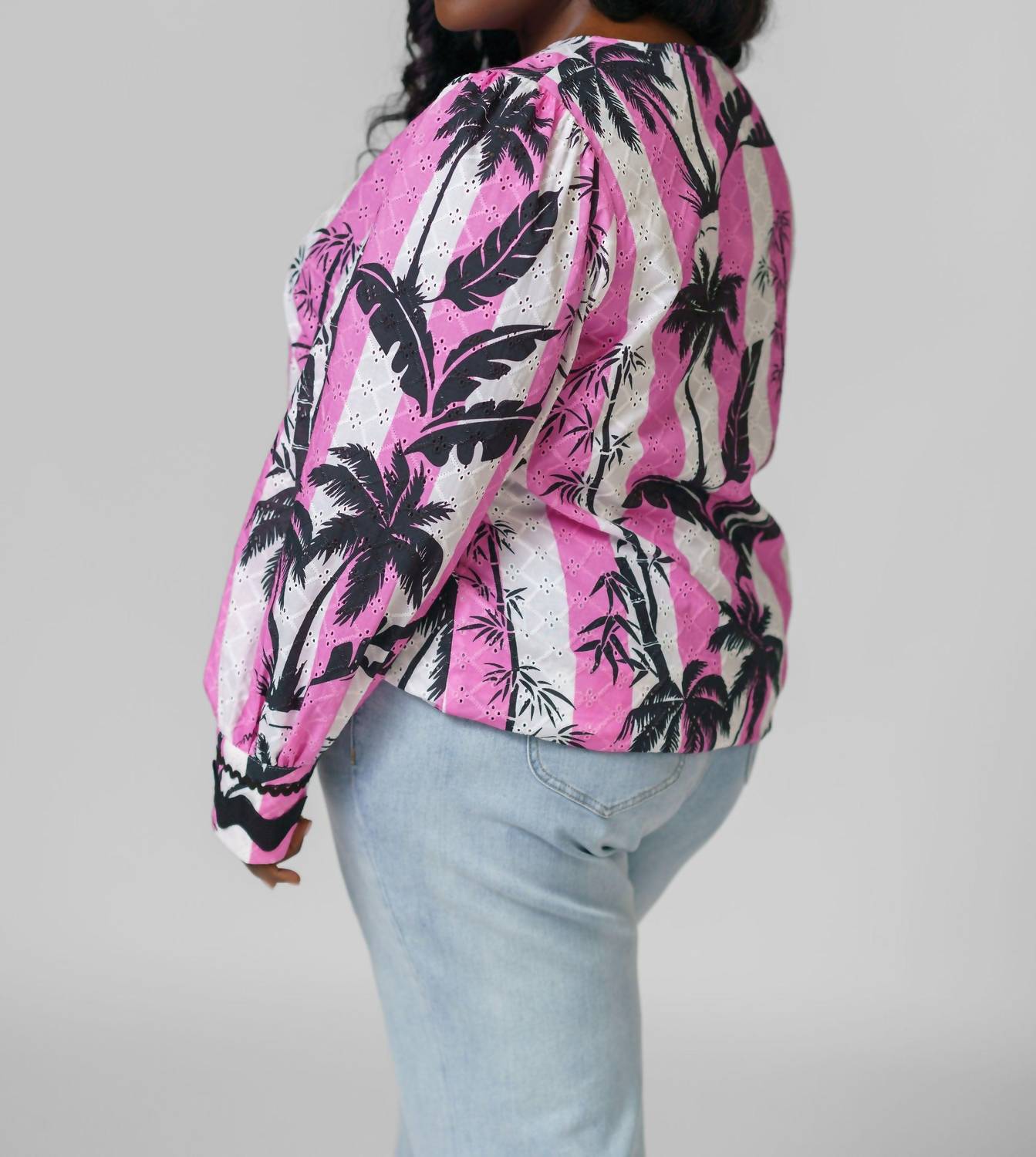 Emily Lovelock - Eva Long Sleeve V-neck Blouse - Plus