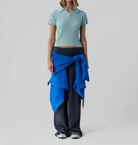 Guest In Residence Shrunken Polo in residence shrunken polo in seaglass - women's blouse - detail view
