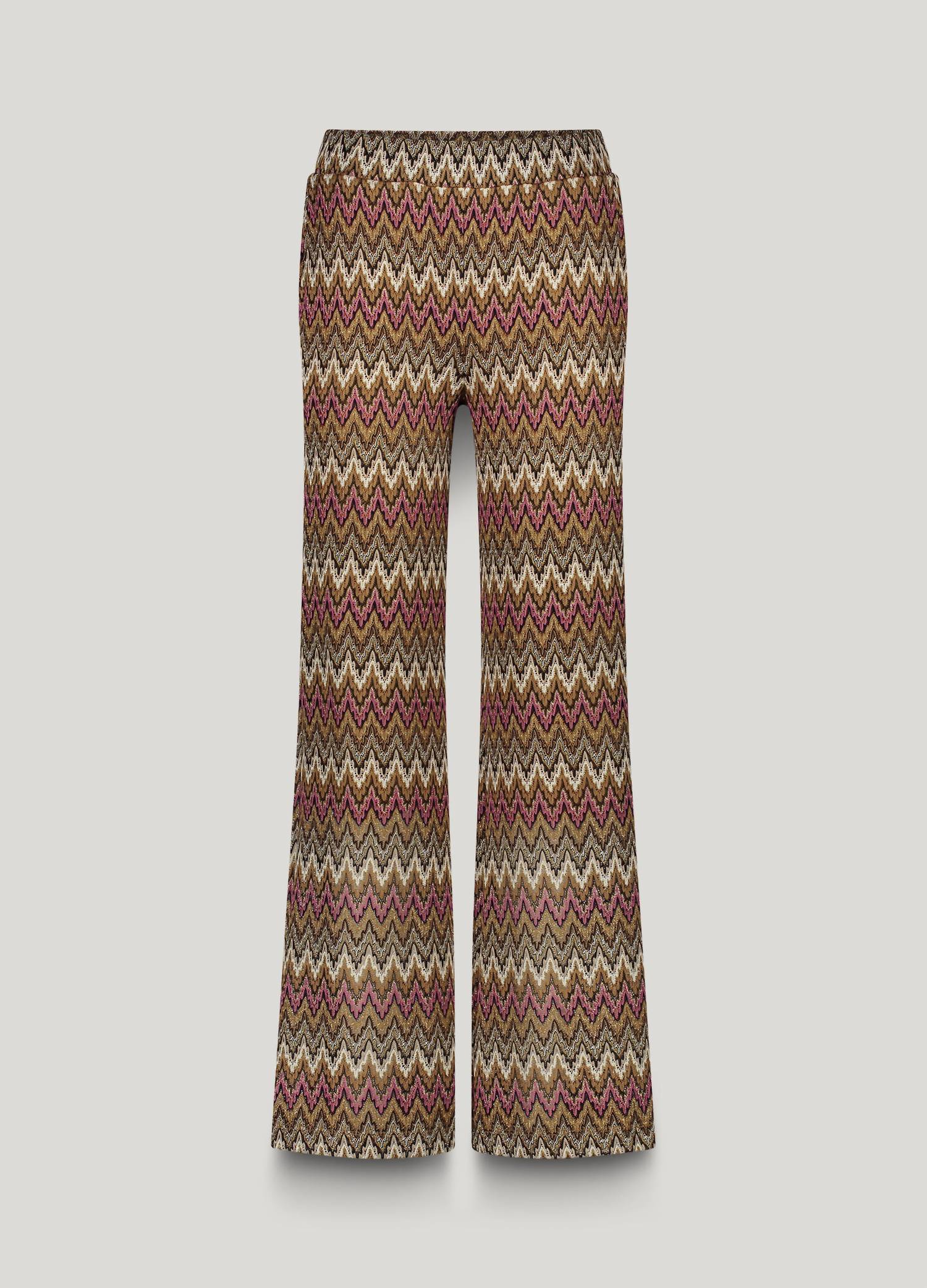 summum Women's Wide Leg Zig Zag Pant in multi - women's pants - alternate view