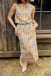 Olivia by Livro Fawn Midi Skirt in meadowlands 1 - women's skirt - detail view