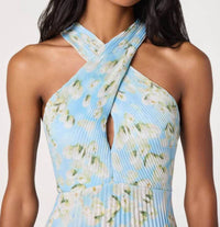 Astr - Samantha Plissé Halter Midi Dress