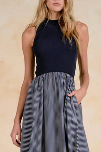 Elan - Mixed Media Striped Dress