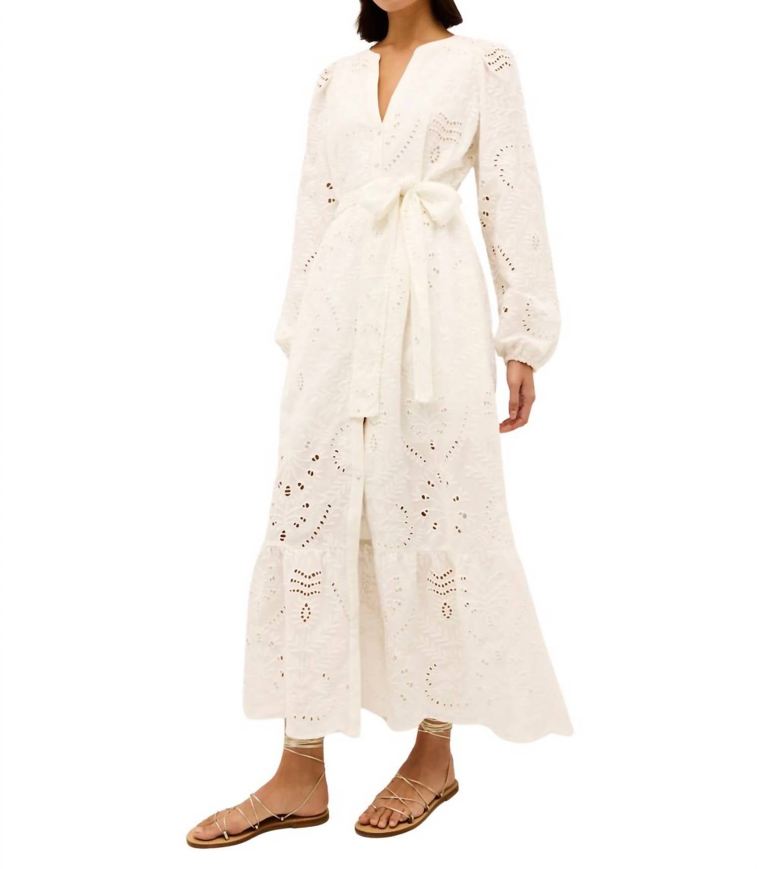 Marie Oliver Hannon Eyelet Dress in oyster 1 - women's dress