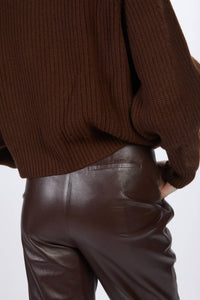 PLEATED LEATHER PANTS