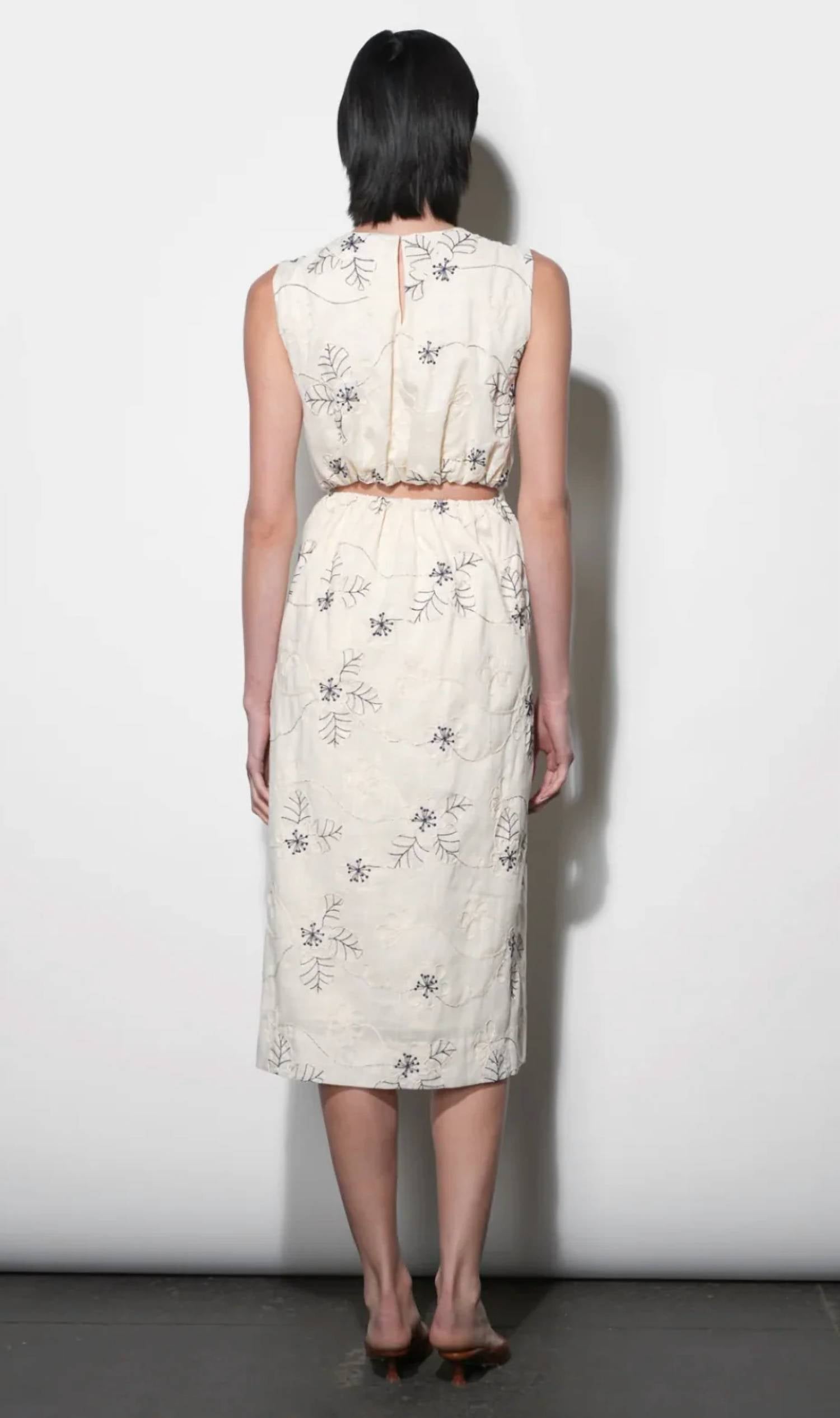 Greylin - Camden Embroidered Sleeveless Dress With Back Cut Out