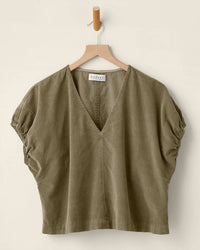 Velvet by Graham & Spencer Women's Mai V-neck Top in fern - women's blouse