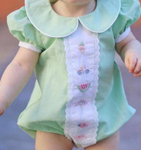 CHRISTIAN ELIZABETH Buffet Beach Club Bubble Romper in green - kids' item