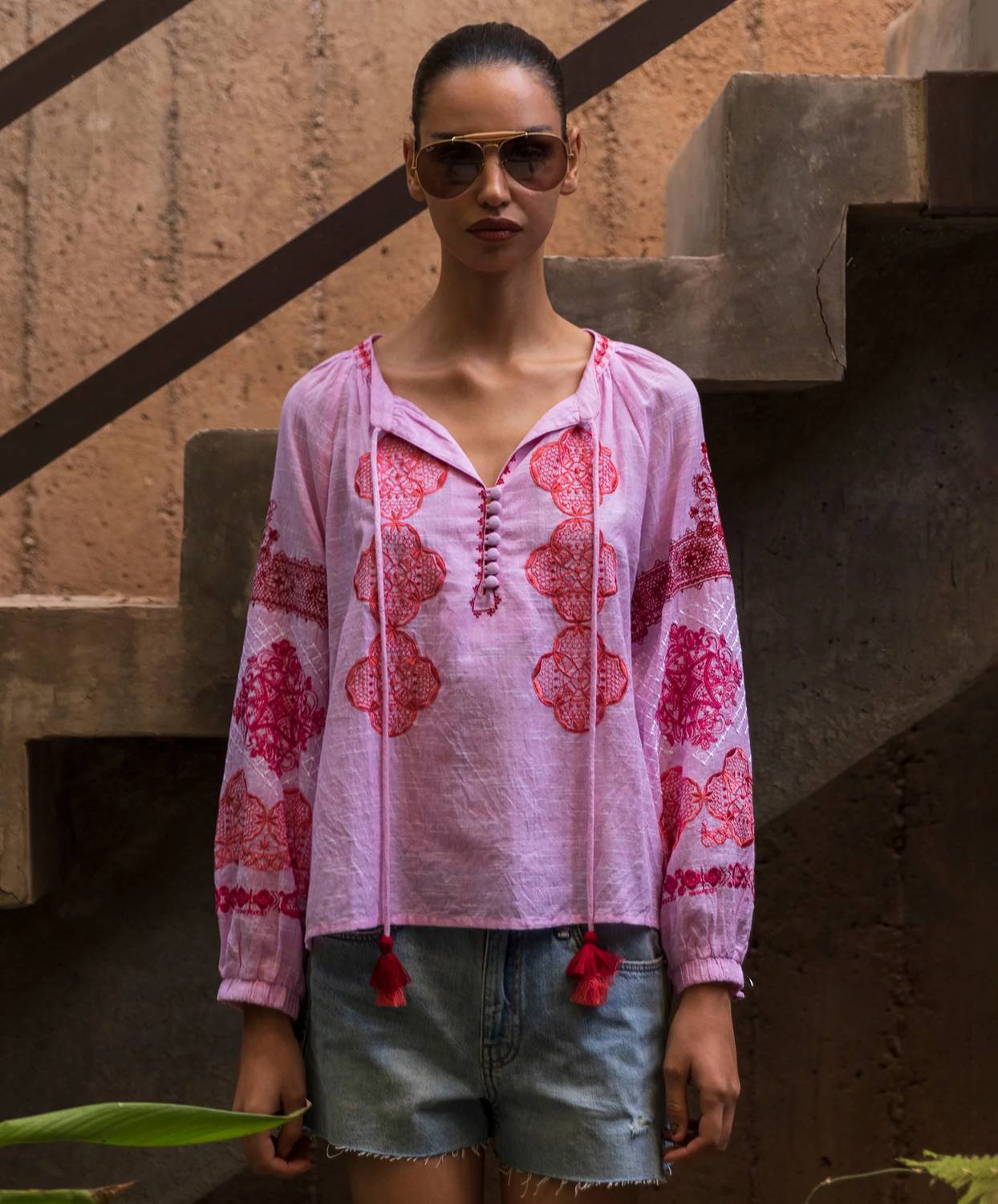 Rose And Rose - Ash Cotton Top
