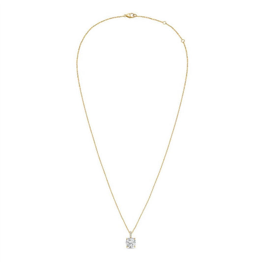 Diana M Jewels - Lab Grown Diamond Solitaire Cushion Pendant Necklace