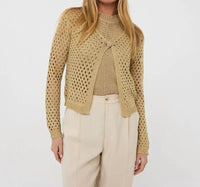 Esqualo - Cira Button Lurex Cardigan