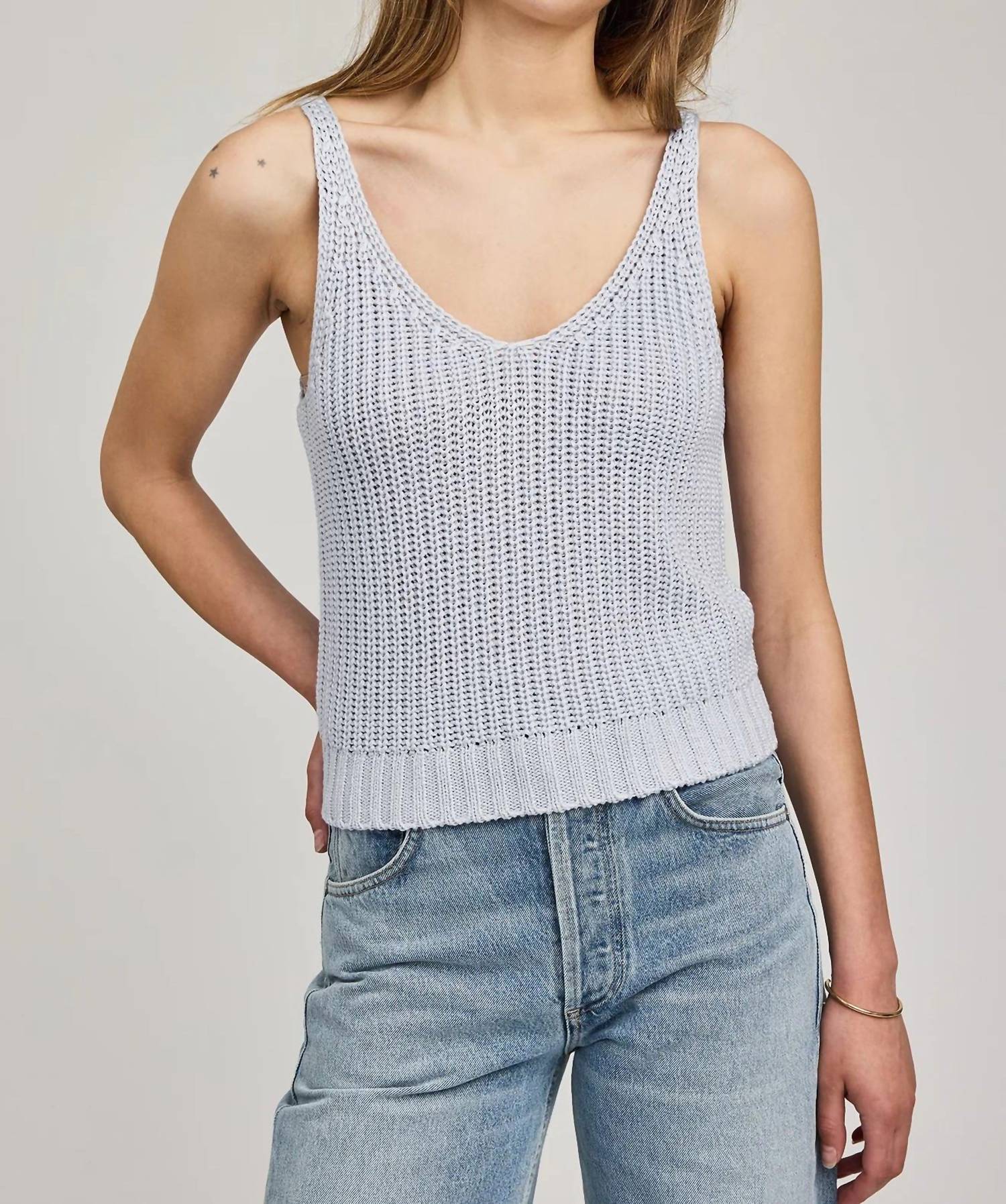 Gentle Fawn - Lizze Scoop V Neck Knit Tank Top