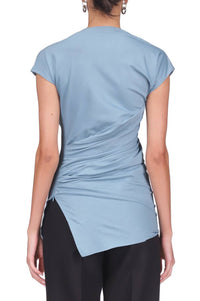 Marina Moscone - Ruched Cap Sleeves Top