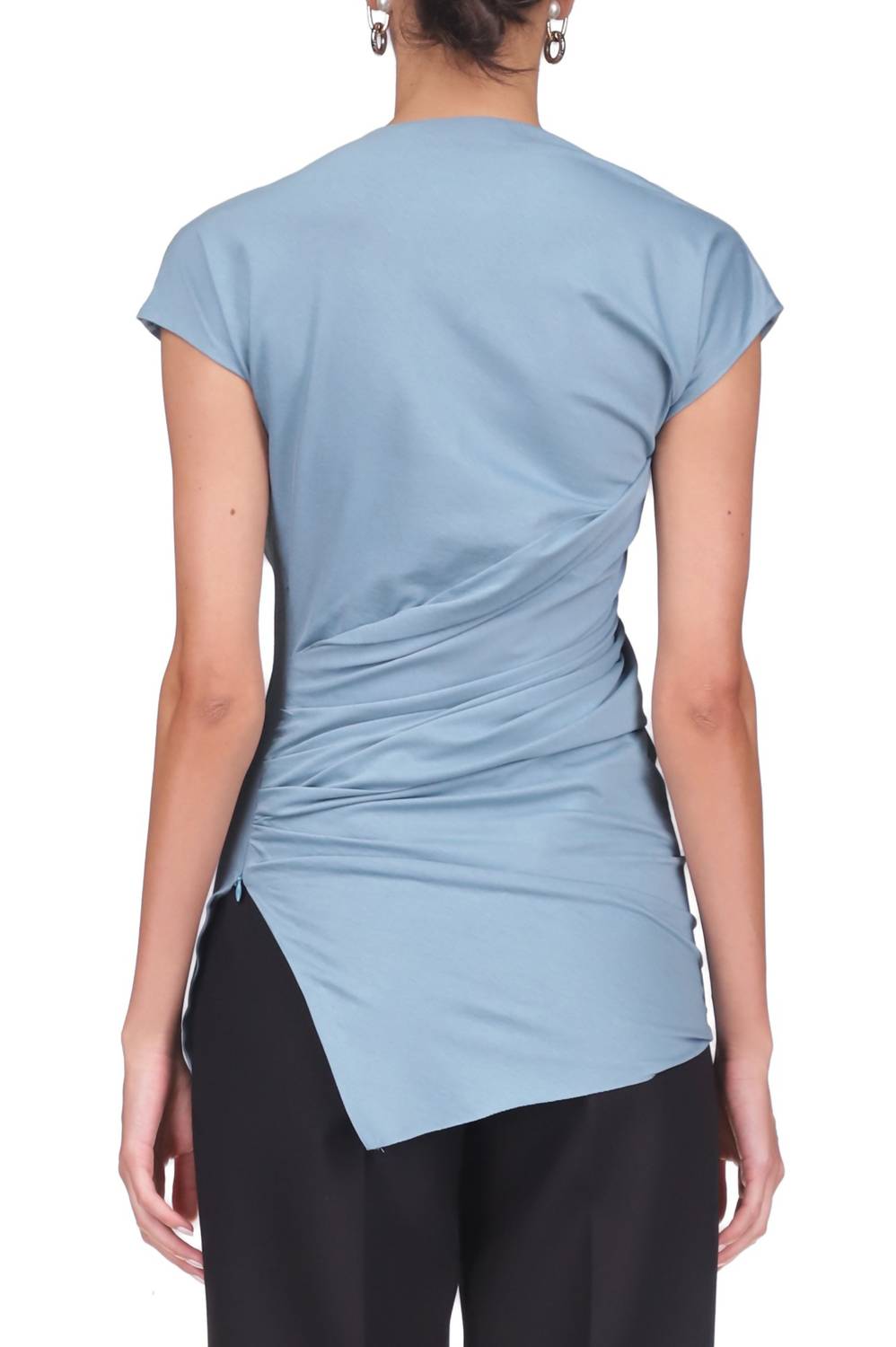Marina Moscone - Ruched Cap Sleeves Top