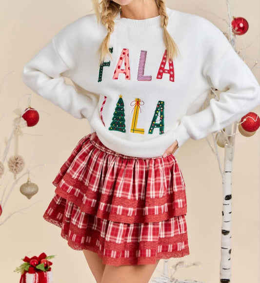 Main Strip - Holiday Plaid Tiered Mini Skort