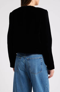 FRAME Velvet Jacket in black - women's jacket - alternate view