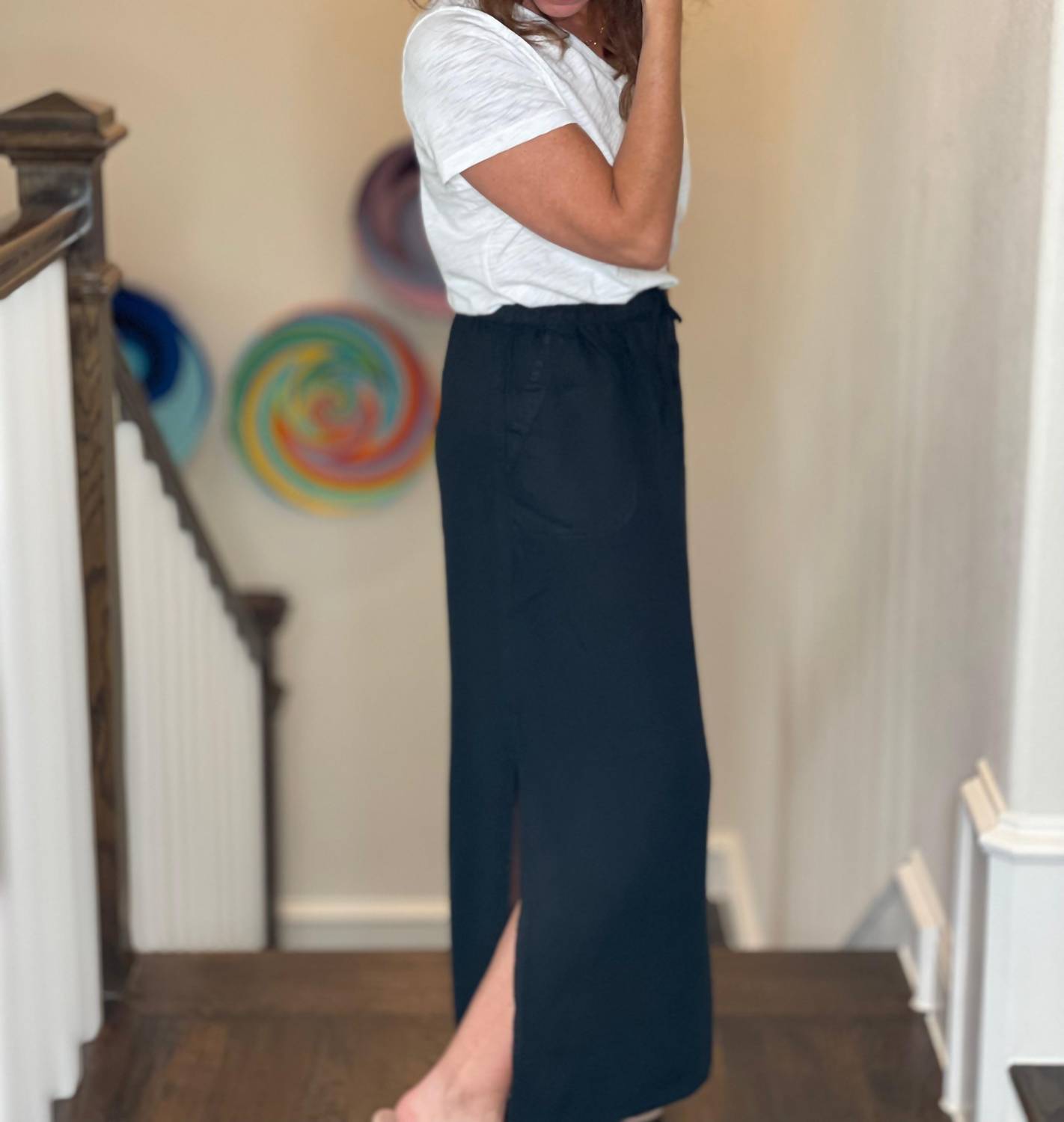 Pure Amici - Long Linen Skirt